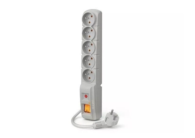 ACA produžni kabel F5, 5 utičnica, 5m, sivi