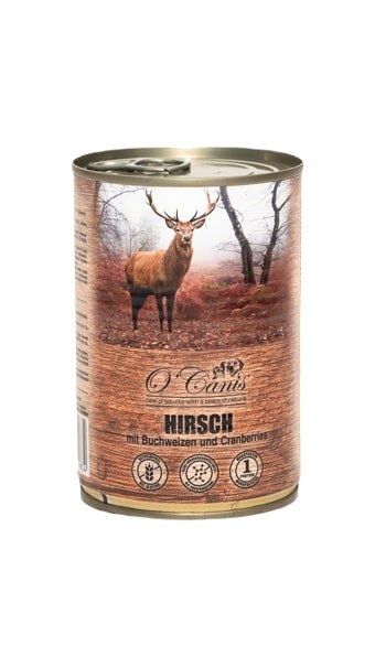 O'CANIS Konzervirana hrana za pse - Mokra hrana - jelen s ajdo - 400 g