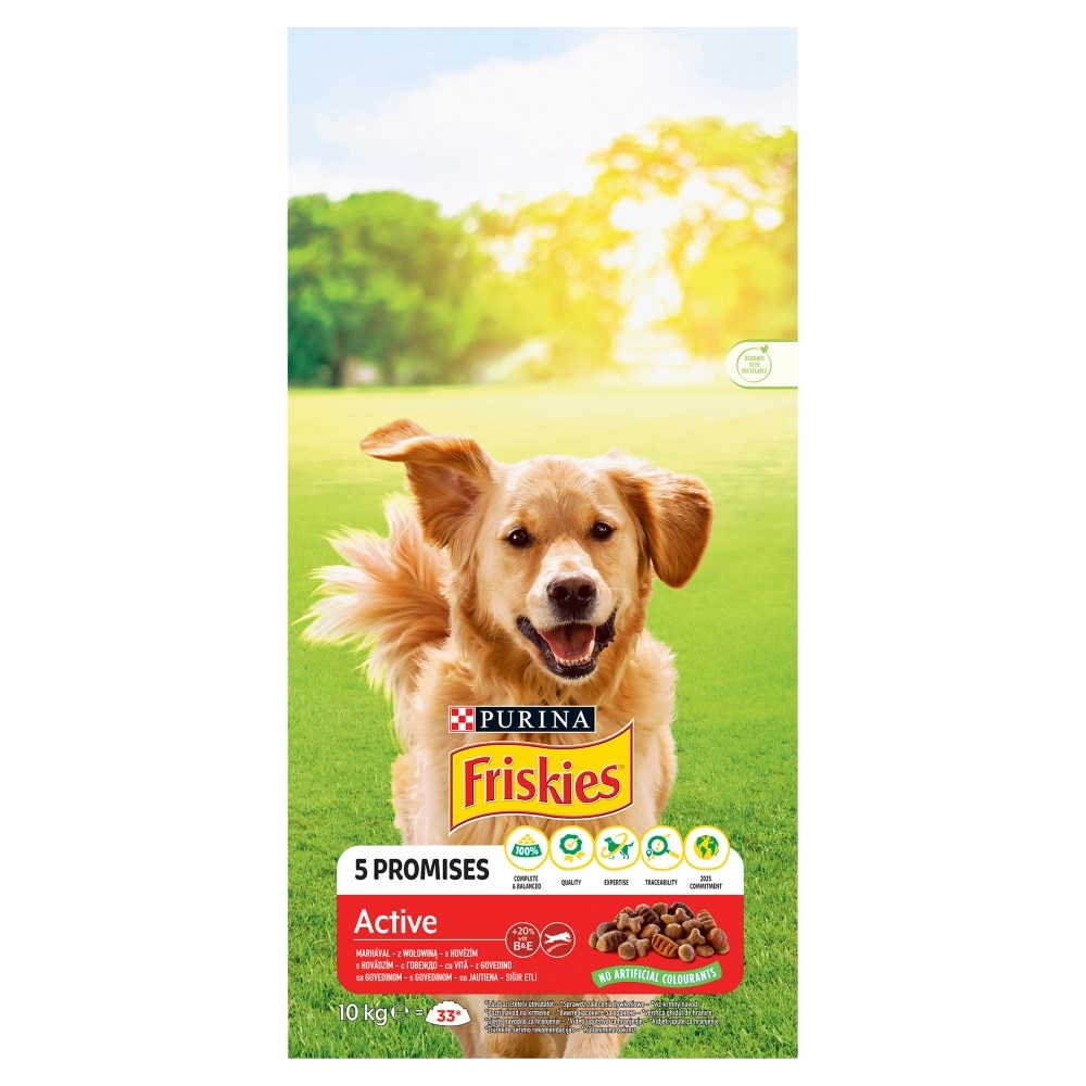 PURINA Friskies Active - suha pasja hrana - govedina, 10 kg