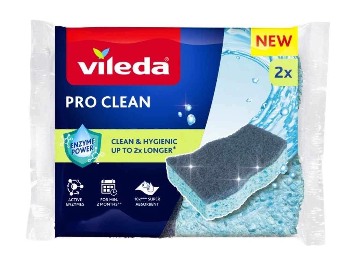 Viskozni čistilni gobici z encimi Vileda Pro Clean, 2 kosa