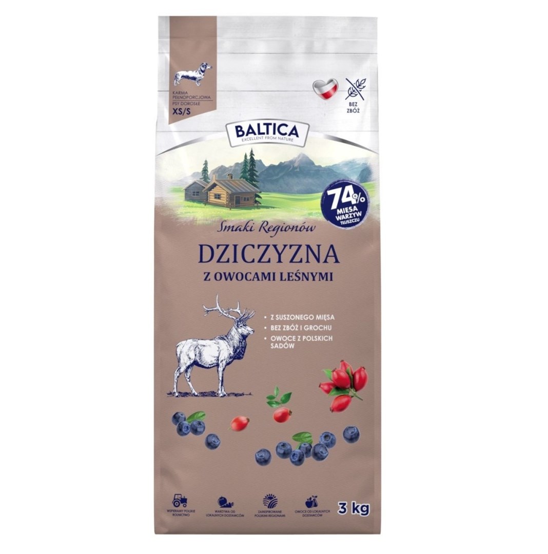 BALTICA Smaki regionów Jelen z gozdnimi plodovi 3 kg - mali psi