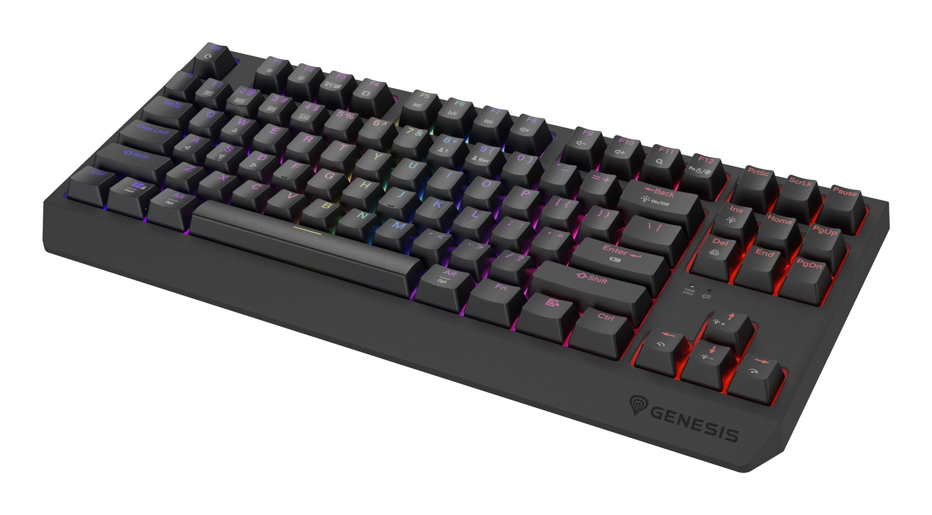 Genesis Thor 230 TKL Gaming tipkovnica, USB + RF Wireless + Bluetooth, US QWERTY, črna