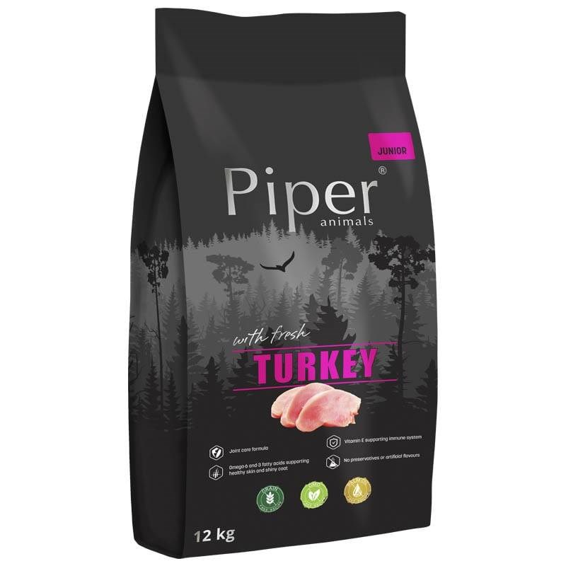 Brezžitna pasja hrana DOLINA NOTECI Piper Junior s puranom, 12 kg