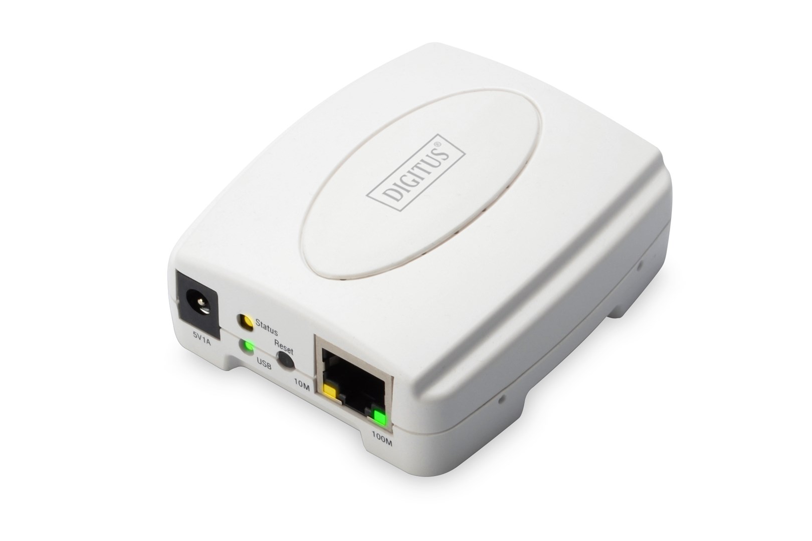 Digitus DN-1301 Mrežni strežnik za tiskalnik, USB 2.0, bel