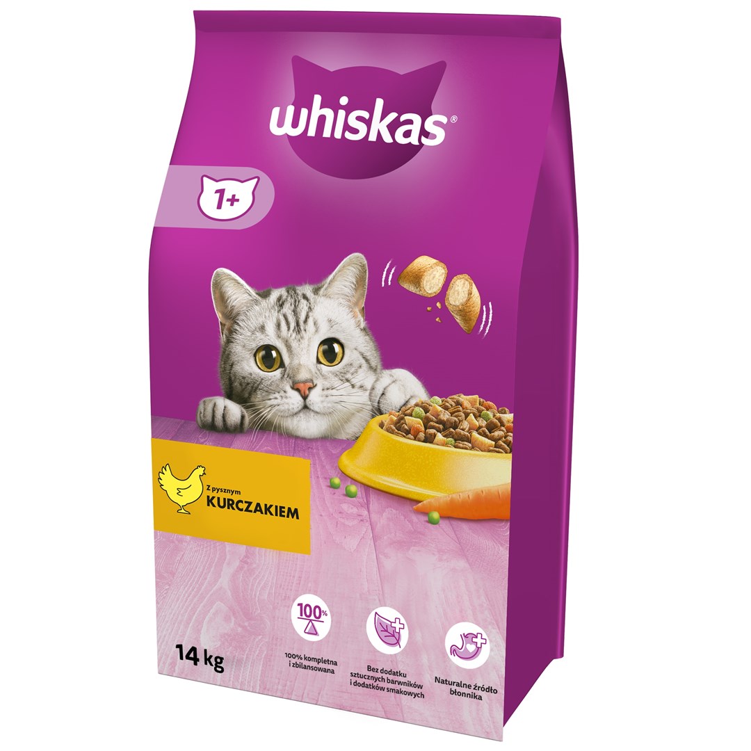Whiskas suha hrana za odrasle mačke, piščanec, 14 kg
