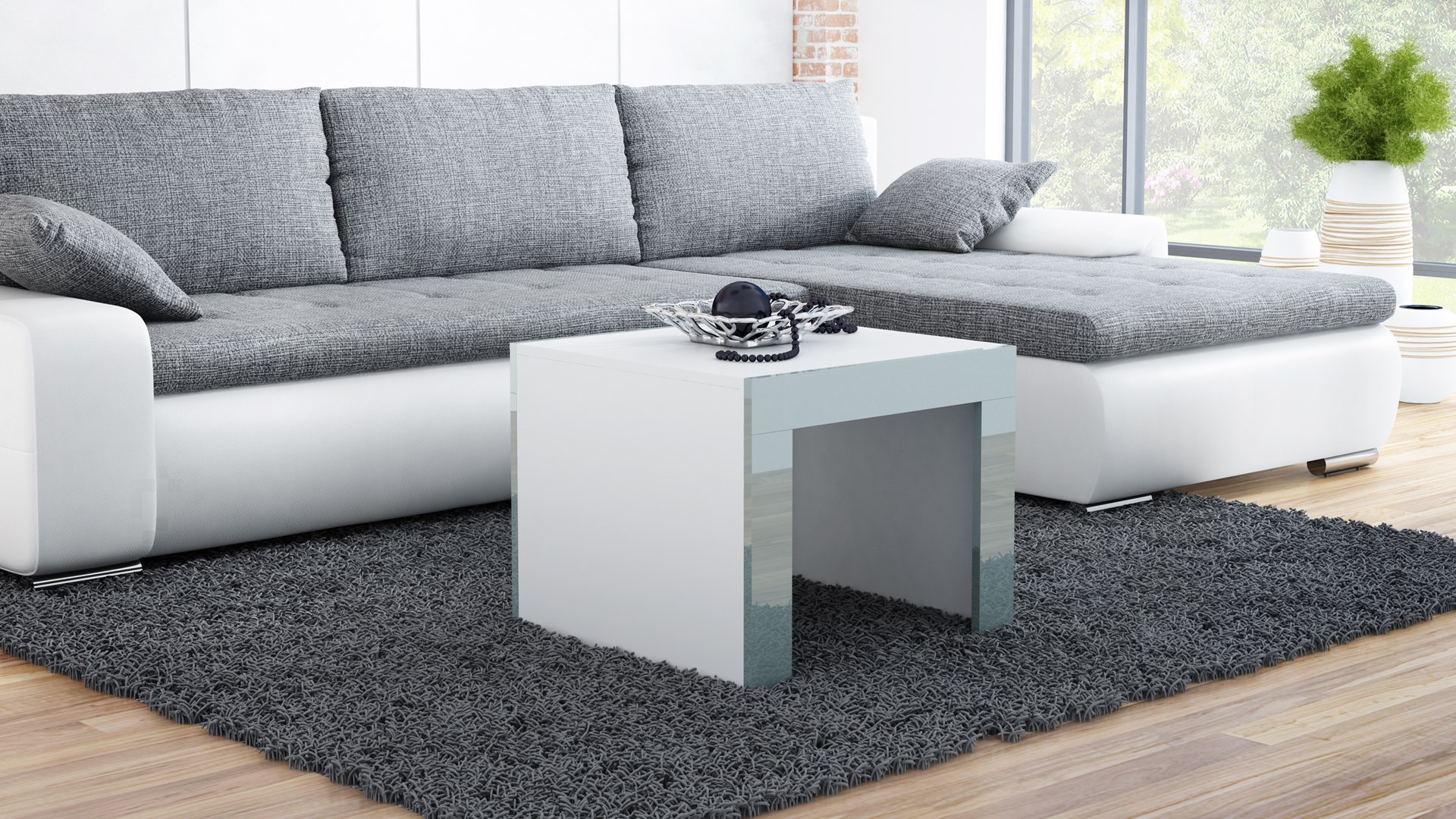 Cama TESS60 BI/SZ Coffee table, Coffee table, bela, Square shape
