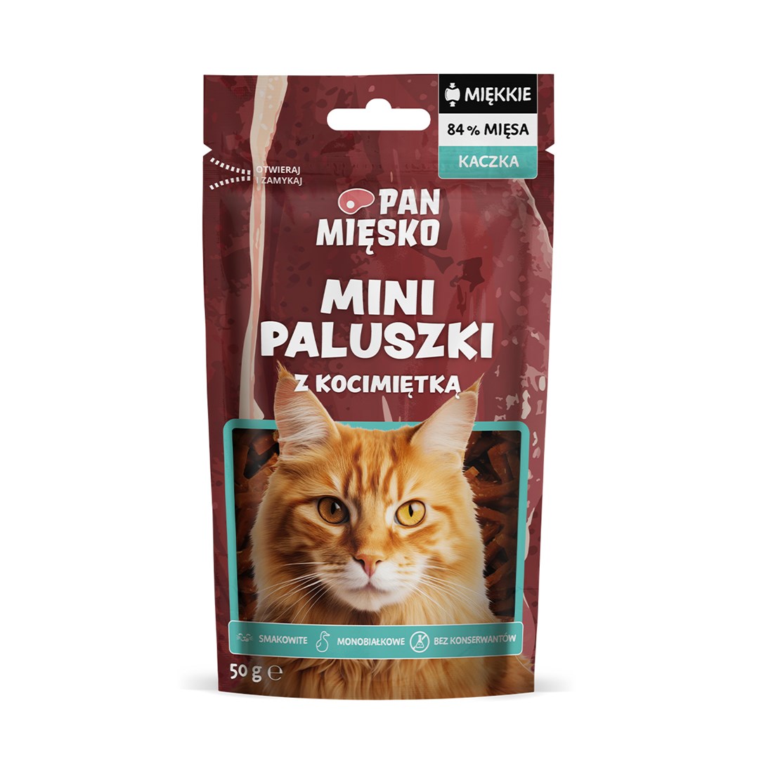 Mini račji palčki s catnipom - priboljški za mačke - 50g