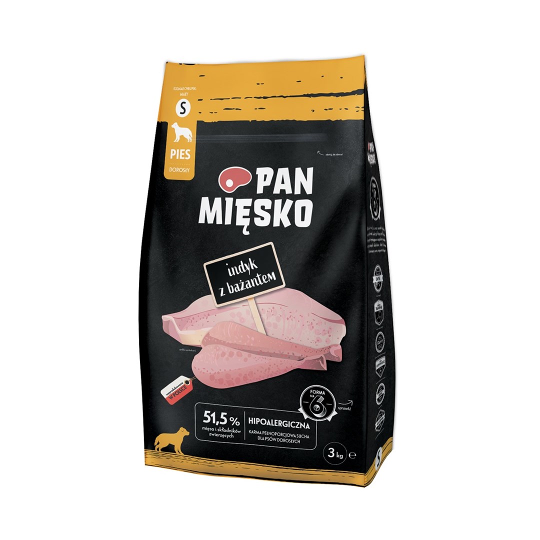 PAN MIĘSKO Pasje briketi puran s fazanom S - 3 kg