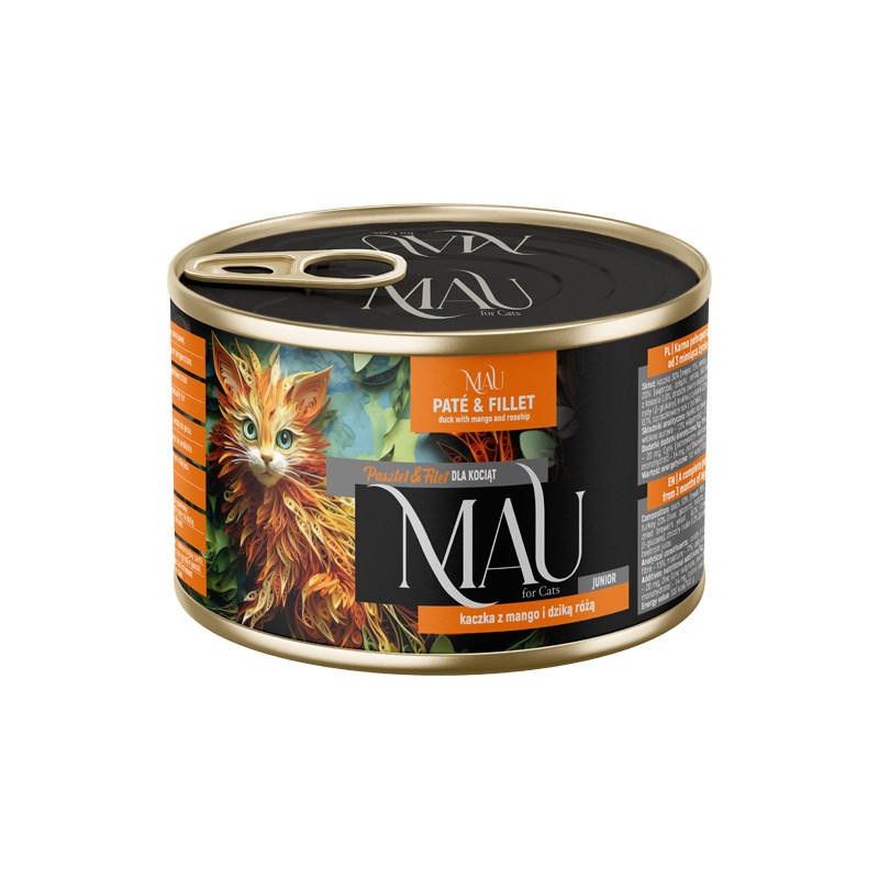 MAU Pate&Fillet Junior Račje meso z mango in šipkom - mokra hrana za mačke - 185g