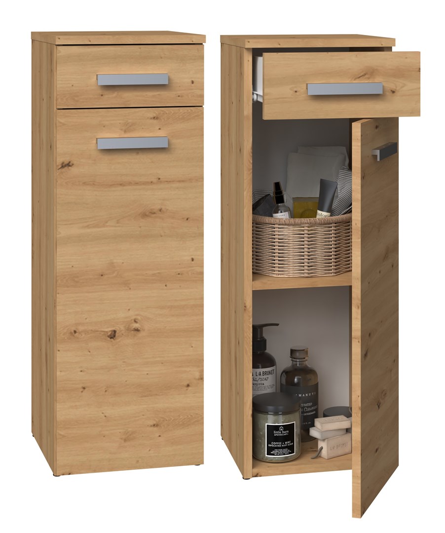 TOH NEL V DS ARTISAN kopalniški regal z omarico, hrast