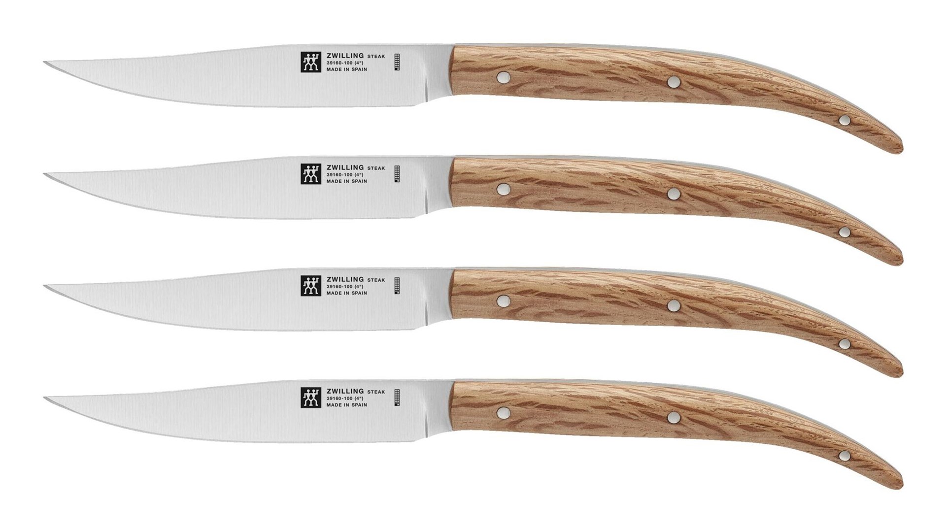 ZWILLING Set kuhinjskih nožev 4 kosi, nerjaveče jeklo, leseni ročaji
