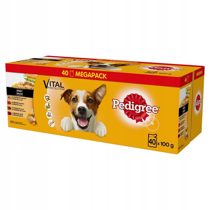 Pedigree Vital Protection Mokra hrana za pse - PIŠČANEC, GOVEDINA, PURAN - 40x100 g