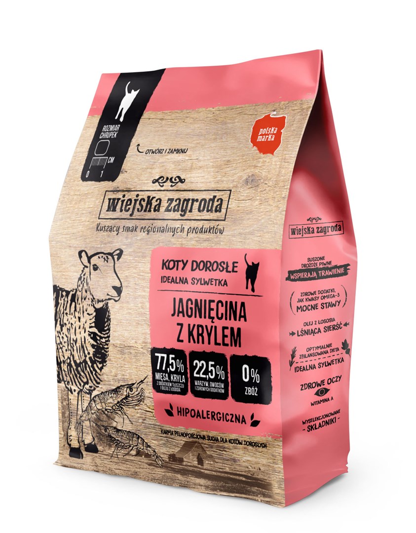 WIEJSKA ZAGRODA Pasja hrana, jagnjetina s krilom, 400g