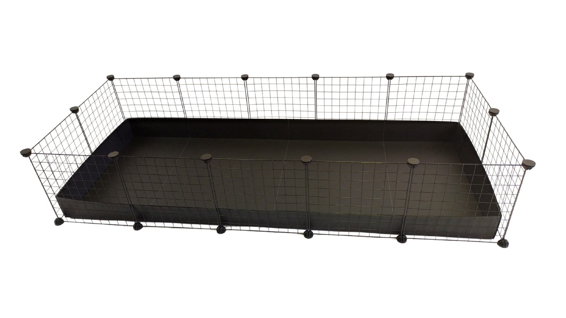 C&C modularna kletka 5x2 za prašičke, kunce, ježe, črna, 180x75x37 cm