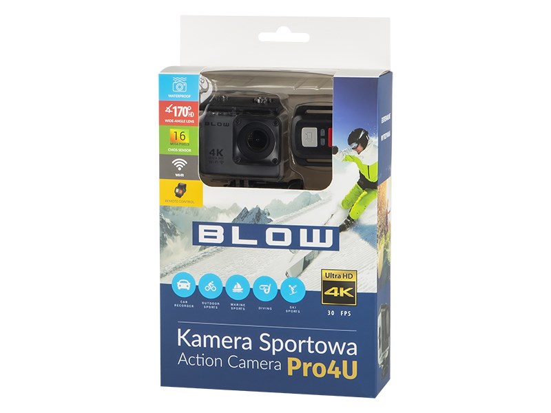 BLOW 78-538# akcijska kamera 16 MP 4K Ultra HD Wi-Fi, črna