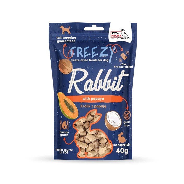 SYTA MICHA Pasja poslastica Freezy Rabbit with papaya - 40g