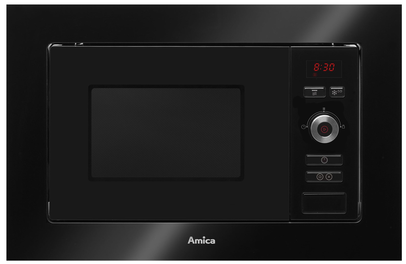 Vgradna mikrovalovna pečica Amica AMMB20E1GB z žarom, 20 L, 800 W, črna
