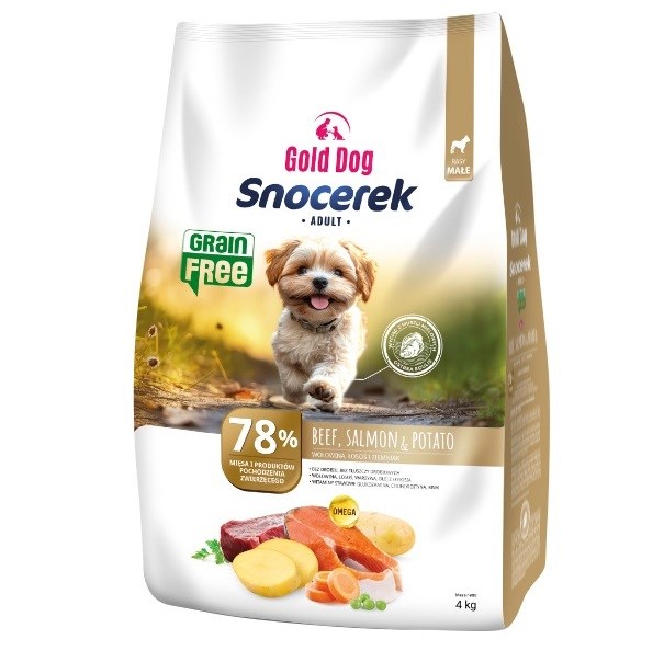 GDD Snocerek Grain Free pesja hrana govedina in losos, krompir (4 kg)