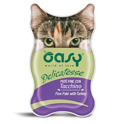 OASY Delicatesse fine pašteta s puranom - mokra hrana za mačke, 85g