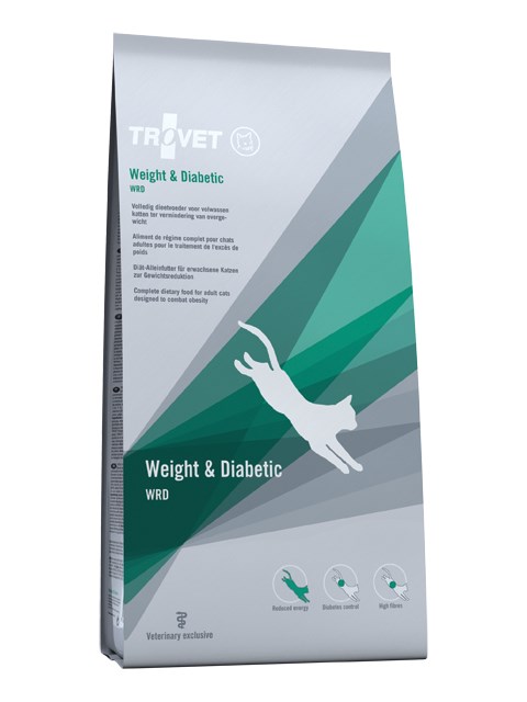 TROVET Weight & Diabetic - suha hrana za mačke, piščanec in riž, 3 kg