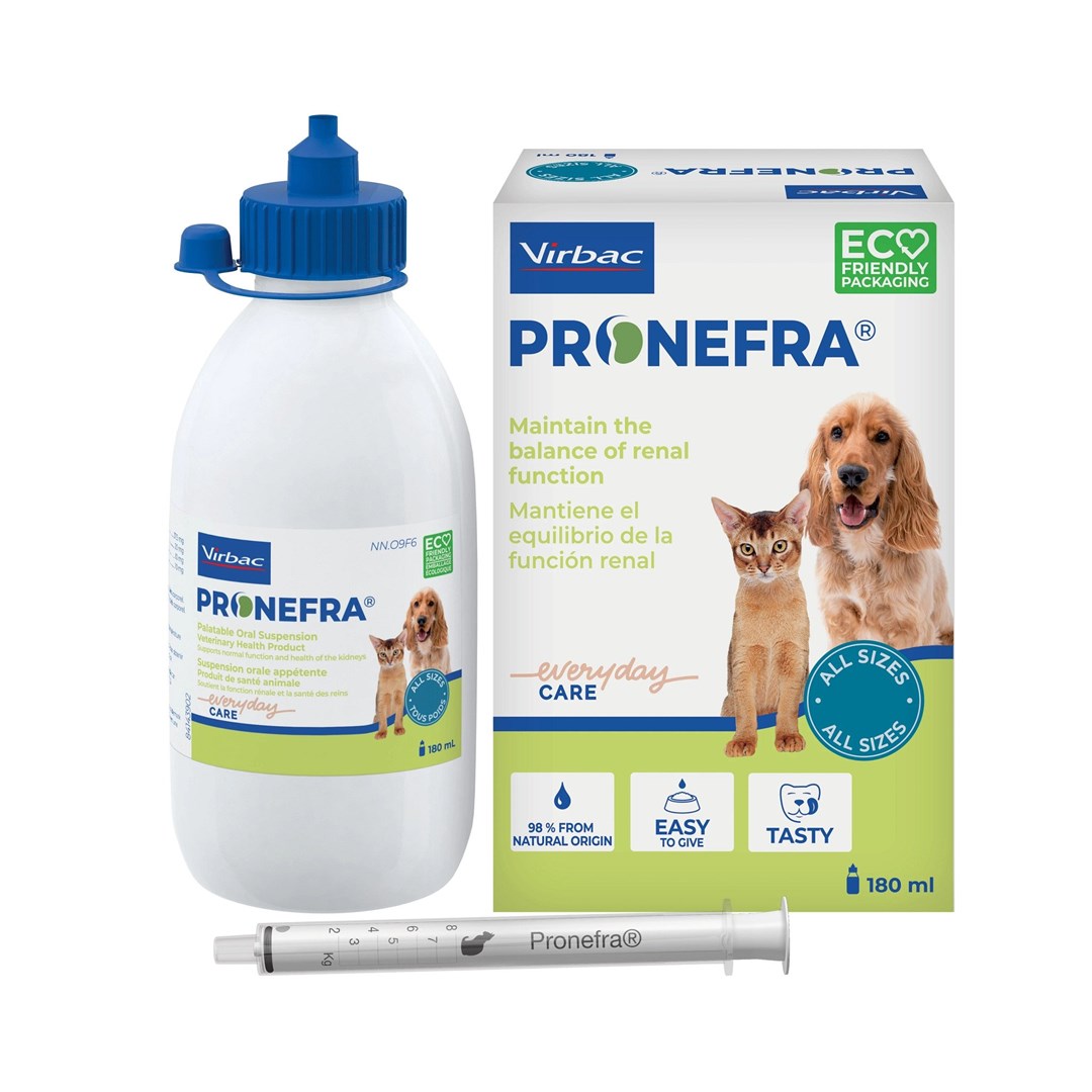 VIRBAC Pronefra dodatek za podporo ledvic za pse in mačke, 180ml