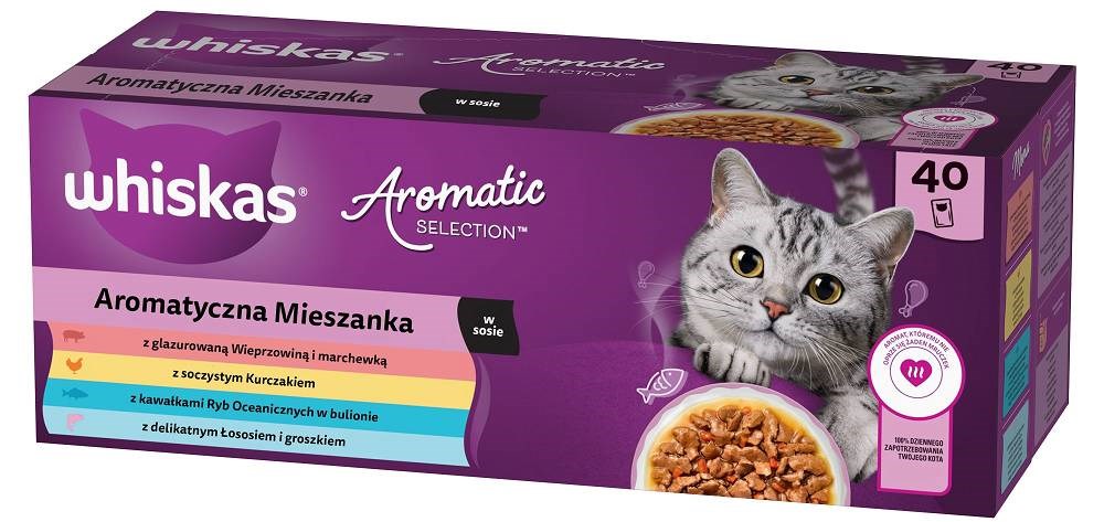 WHISKAS Aromatic Selection Mix - mokra hrana za mačke, 40x85g