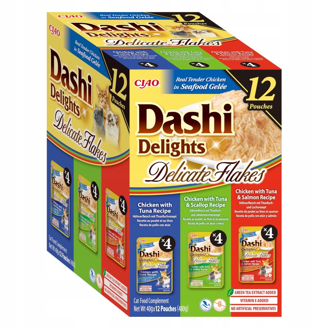 INABA Dashi Delights - Mokra hrana za mačke, tuna mix, 12x40g