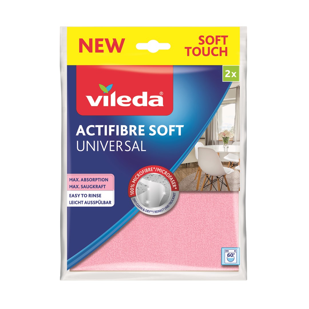 Vileda ACTIFIBRE Soft univerzalna krpa, 2 kosa, siva