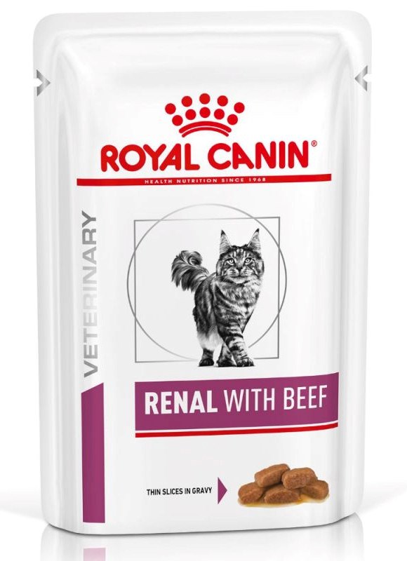 ROYAL CANIN Vet Renal Feline s govedino mokra hrana za mačke v omaki 12x85 g