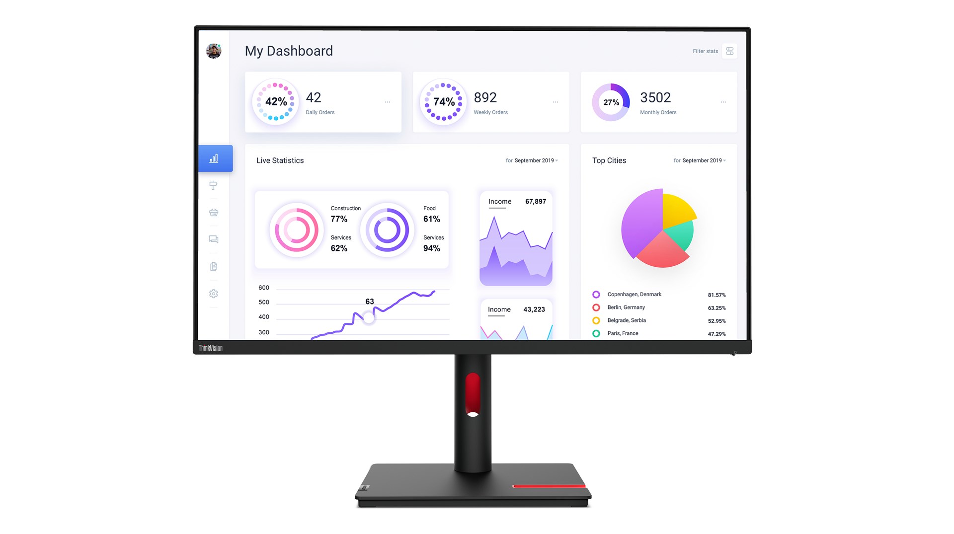Lenovo ThinkVision T32p-30 LED zaslon, 80 cm (31.5"), 4K UHD, črn