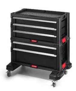 Kovček za orodje KETER BOOKCASE s 5 predali, črn