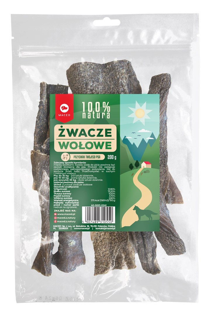 MACED Posušeno goveje meso – pasja poslastica, 200 g