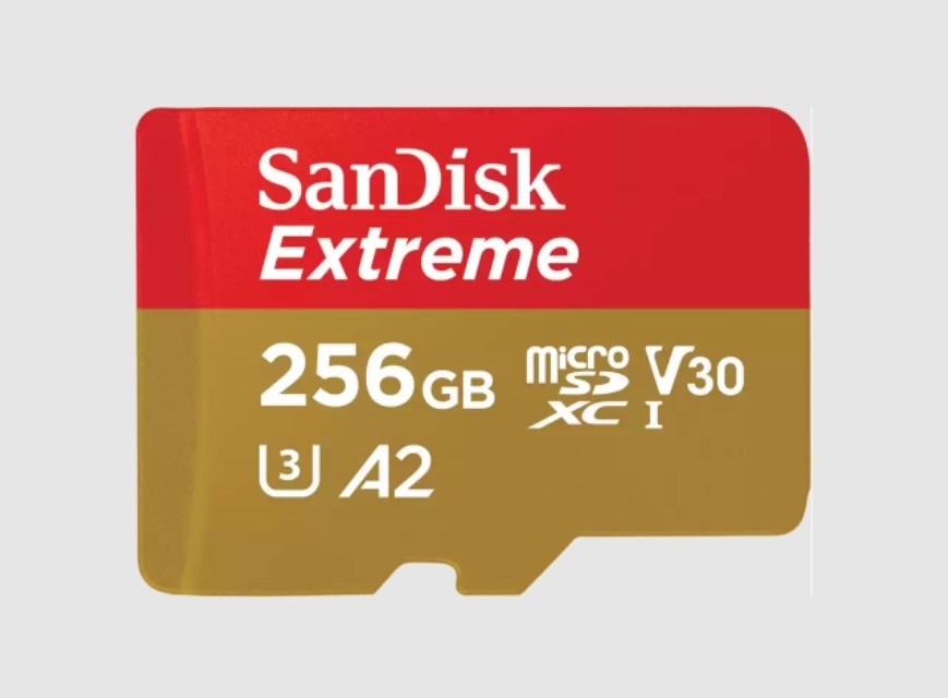 SanDisk Extreme 256 GB MicroSDXC UHS-I Class 10, rdeča