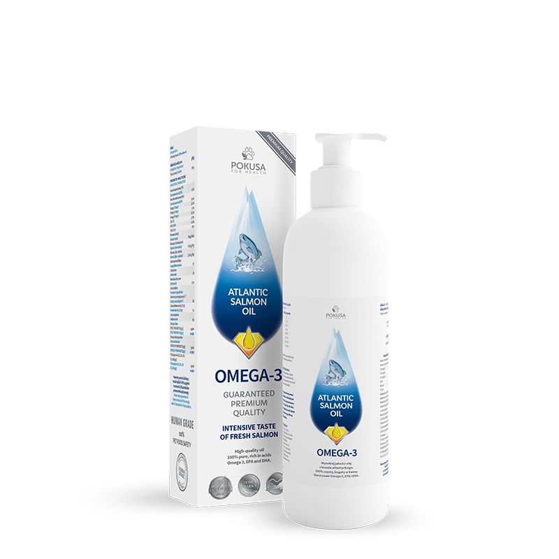 POKUSA RawDietLine Atlantski lososov olje - prehransko dopolnilo za pse in mačke - 300 ml