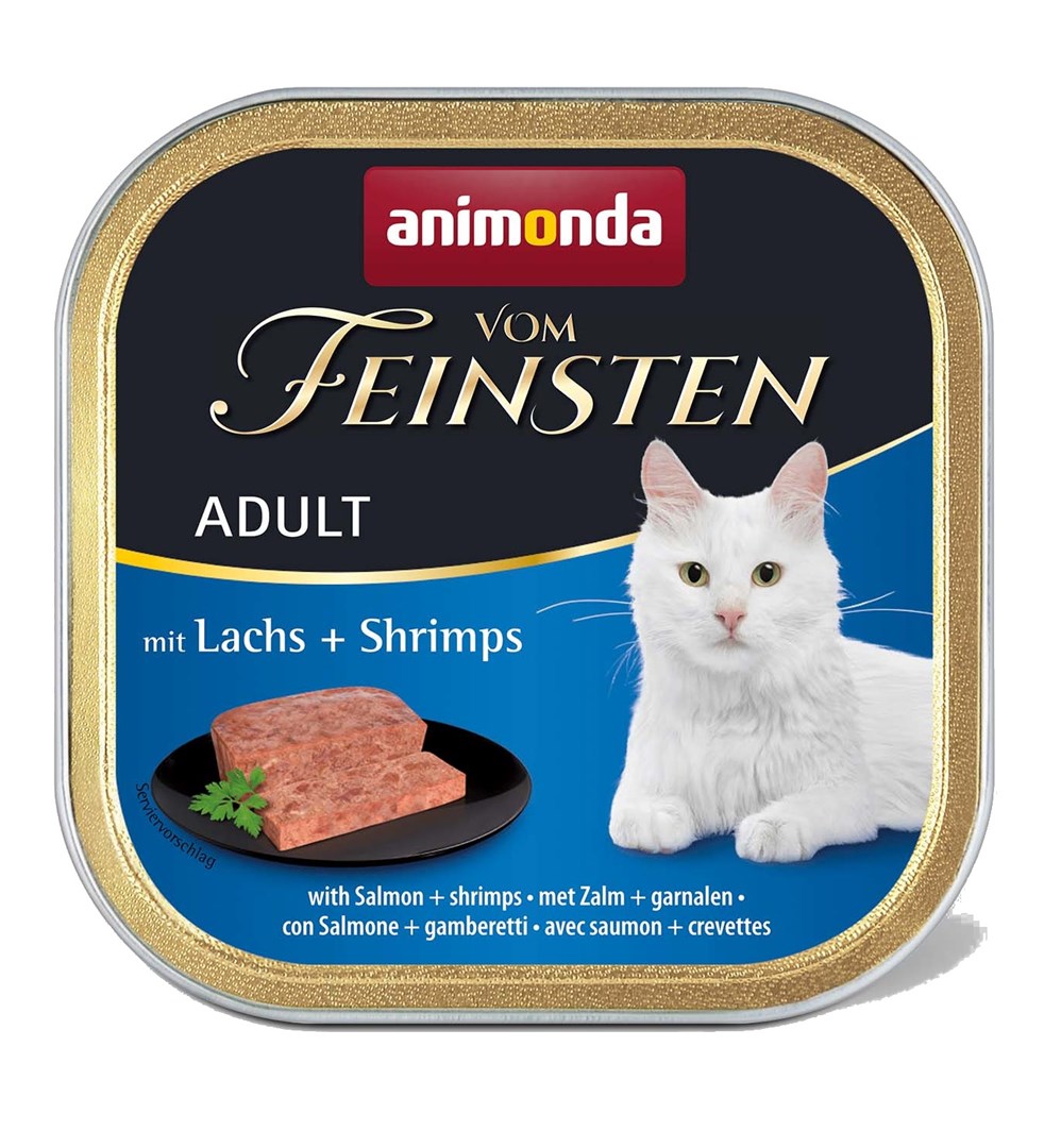 Mokre mačje hrane ANIMONDA Vom Feinsten Adult Losos s kozicami, 100g