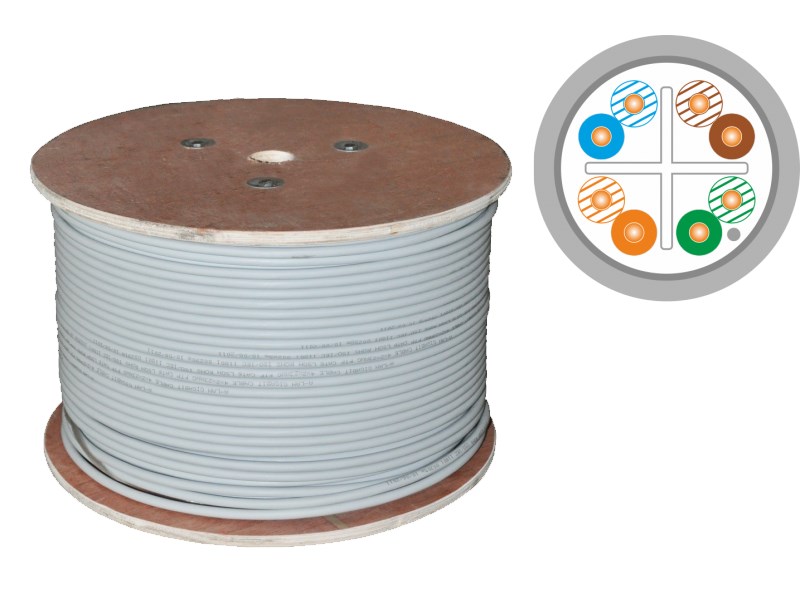 Q-LANTEC F/UTP cat.6A omrežni kabel, AP 305m, siva