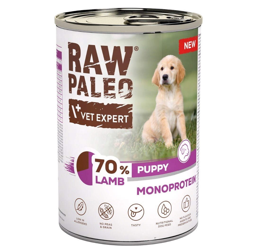 VETEXPERT Raw Paleo Mono Jagnjetina puppy - mokra hrana za pse - 400g