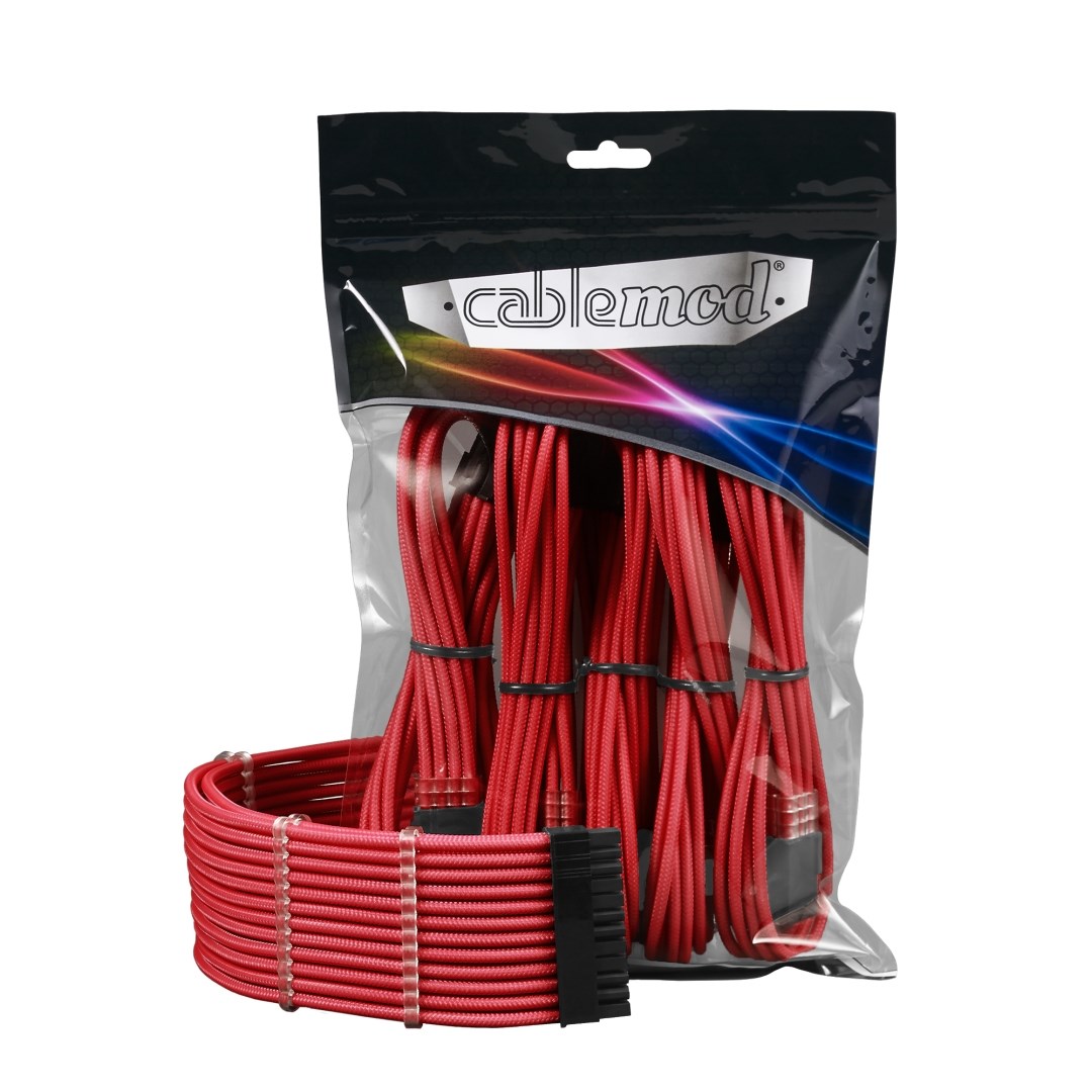 Cablemod ModMesh kabel - rdeč, črn