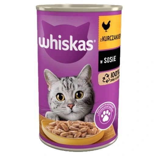 WHISKAS piščanec v omaki – mokra hrana za mačke, 400g