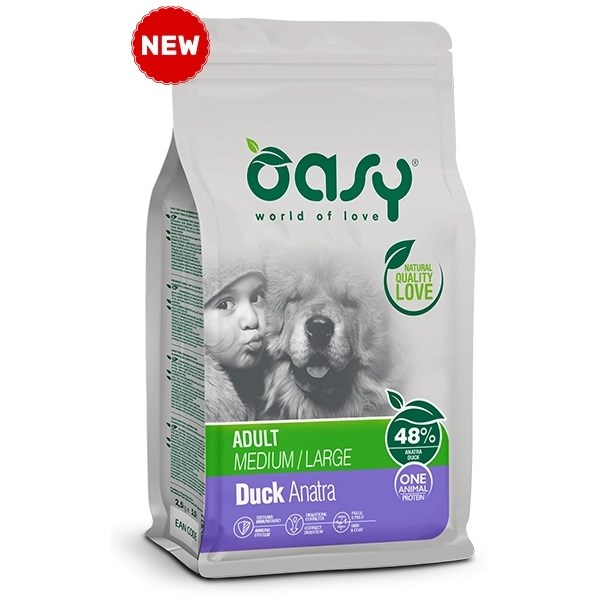 OASY One Animal Protein Adult Medium/Large Račja - suha hrana za pse 12kg