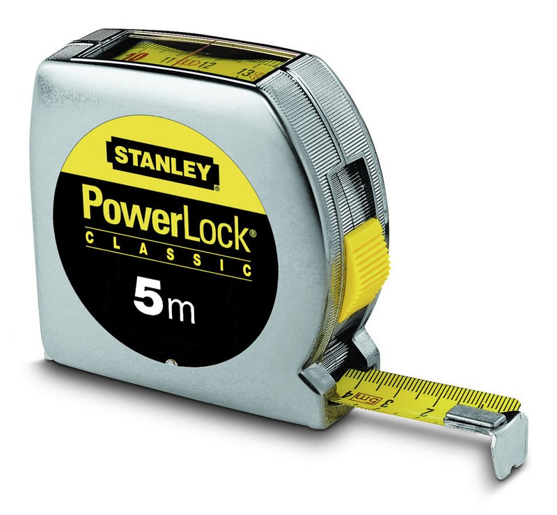 Stanley Powerlock merilni trak, 5m, nerjaveče jeklo