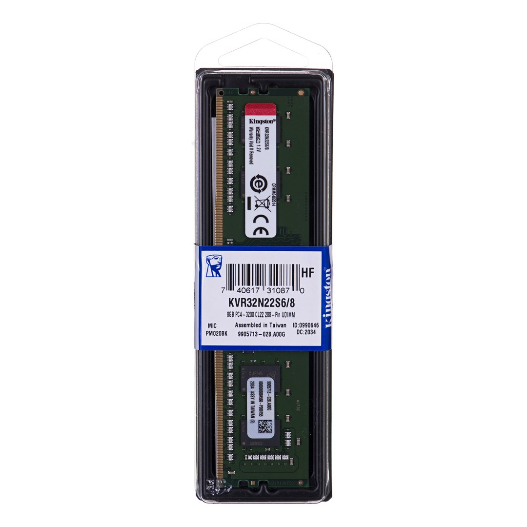 Kingston KVR32N22S6/8 RAM modul 8 GB DDR4 3200 MHz