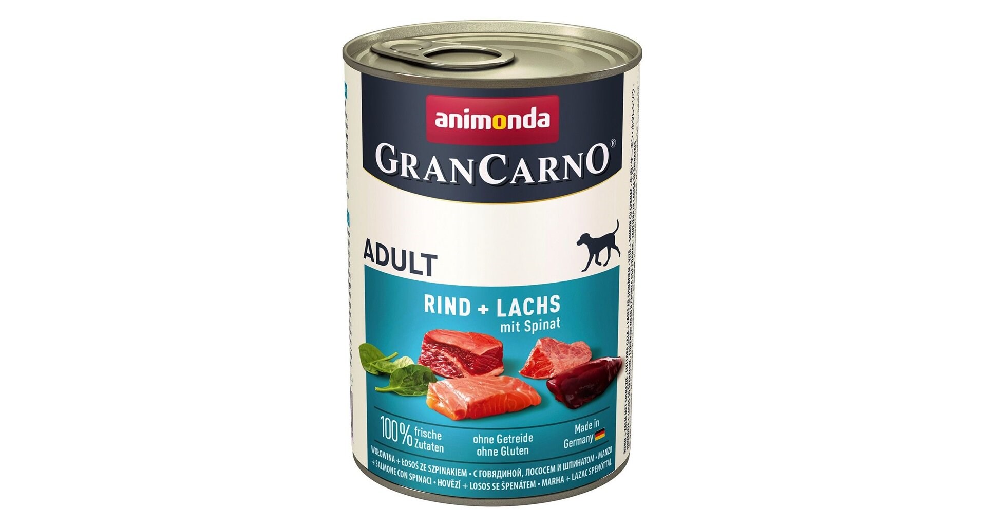ANIMONDA GranCarno Adult losos in špinača - mokra hrana za pse, 400g