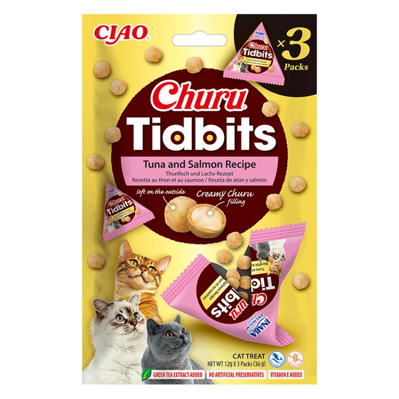 IBN INABA Churu Poslastice za mačke - tuna s lososom, 3x12g