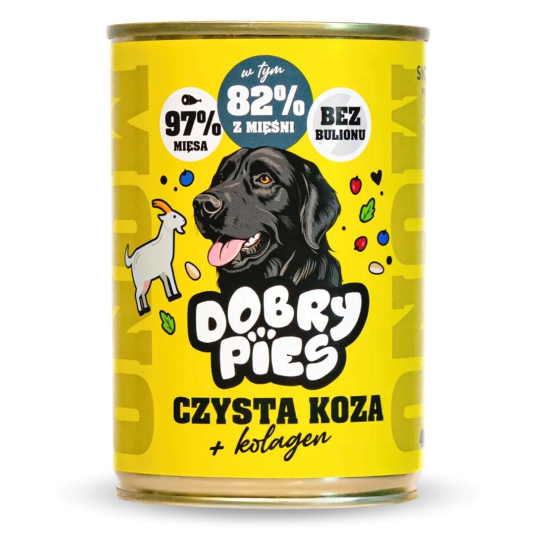 DOBRY PIES Mono Pure Goat + Collagen – mokra hrana za pse, 400g