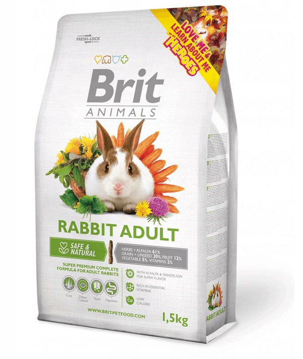 BRIT Animals Polna hrana za kunce – 1,5 kg