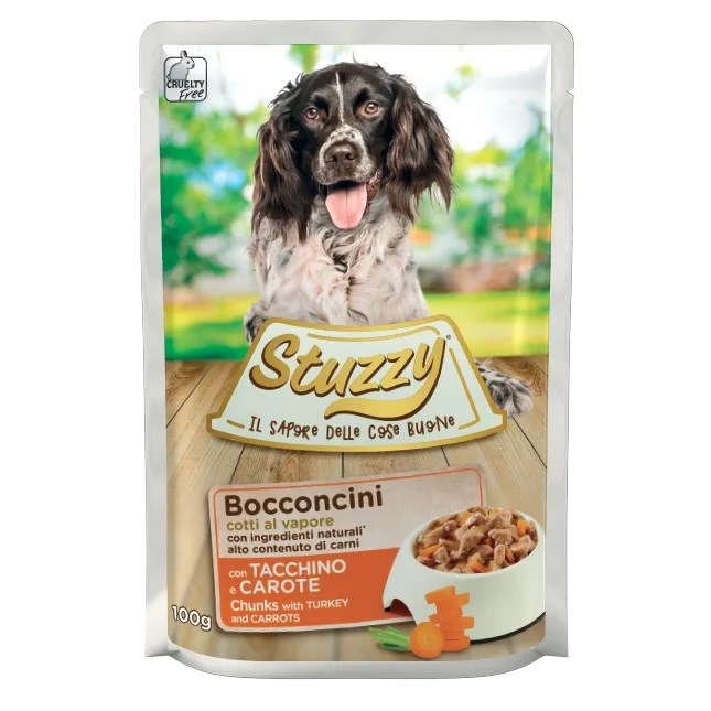 Stuzzy Chunks - mokra hrana za pse s purano in korenje, 100 g