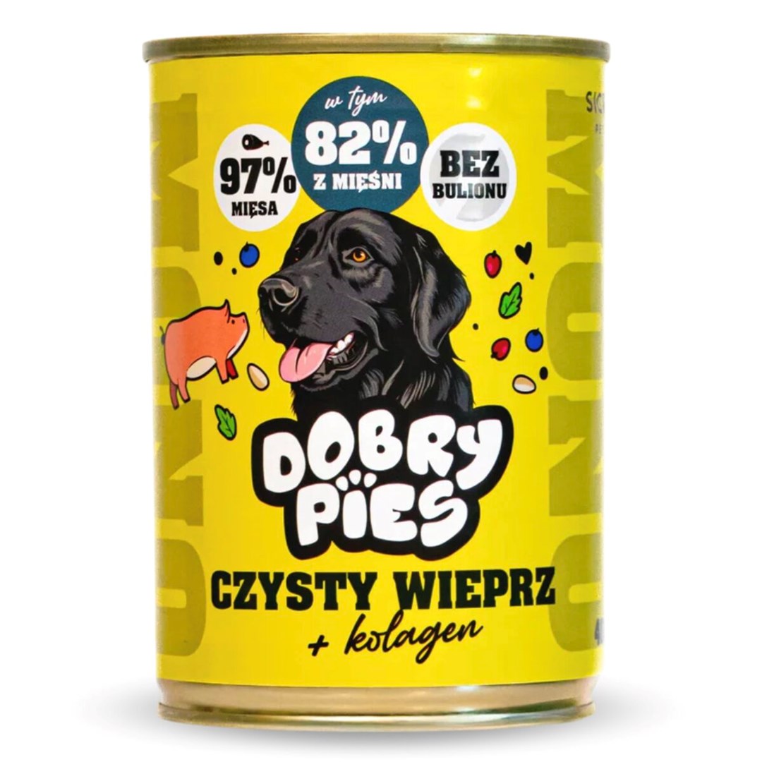 DOBRY PIES Mono Pure Pork + Collagen mokra hrana za pse, 400g