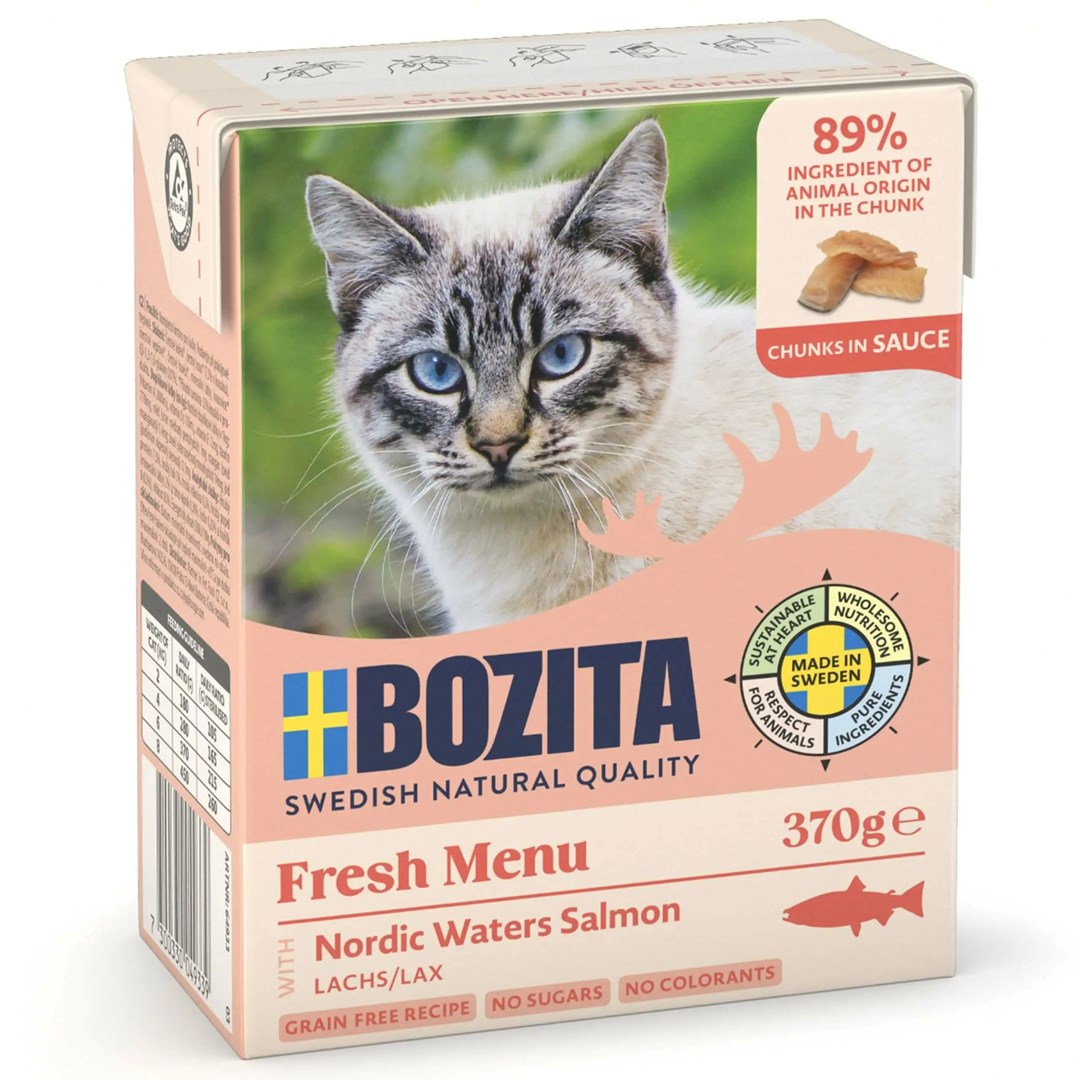 Bozita Mokra hrana za mačke, losos v omaki, 370 g