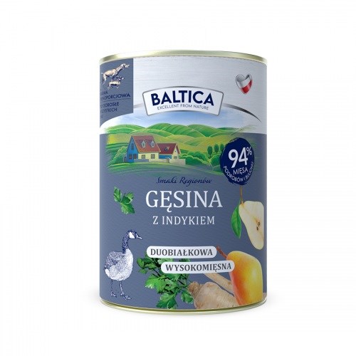 BALTICA Smaki regionów Mokra hrana za pse - goska z puranom - 400g